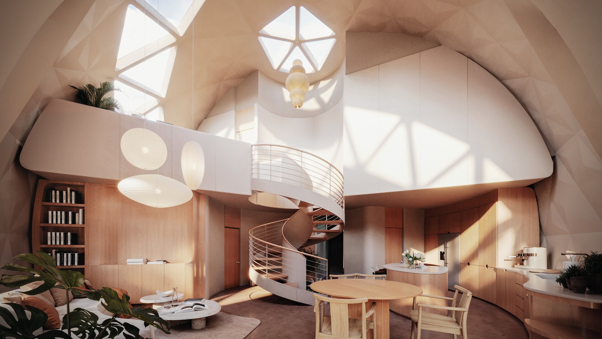 Geoship AMMA dome interior