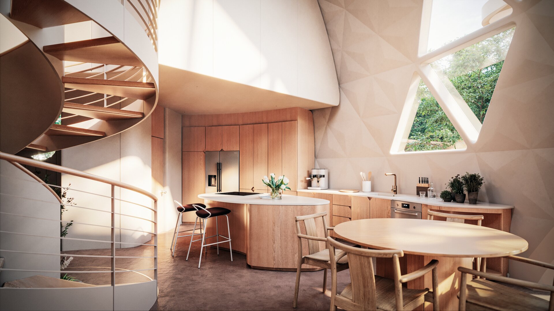 Geoship dome interior